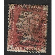 GB 1858 QUEEN VICTORIA 1d RED PLATE 171 USED SG43 / 44 " EG " Short perfs