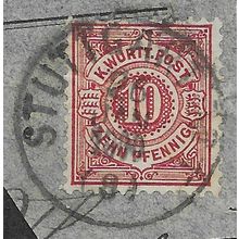 GER 1890? 10pf 'WUERTTENBURG' FINE USED WITH FULL CANCEL (EBID64-256)