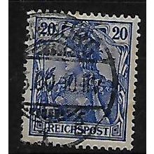 GERMANY 1899 REICHPOST 20pf BLUE SG 56 FINE USED#2