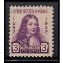 724 3c William Penn Just Clears MNH O3478