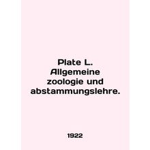 Plate L. Allgemeine zoologie und abstammungslehre. In English /Plate L. Allgeme