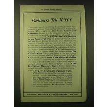 1918 Frederick A. Stokes Company Ad - Publishers Tell Why