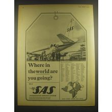 1965 SAS Scandinavian Airlines System Ad - Where in the world are you going?