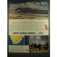 1965 SAA with BOAC Ad - Discover the incredible beauty of South Africa