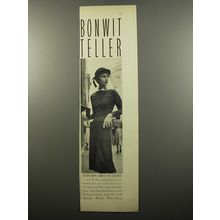 1950 Bonwit Teller Connie Adams Suit Ad - Slim-Jim Grey Flannel