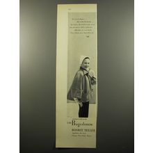 1950 Bonwit Teller Coat by I.M. Bagedonow Advertisement - the mood, dapper..