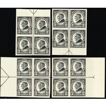 611, Mint NH 2¢ Superb Set of Four Arrow Blocks - Stuart Katz