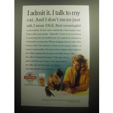 1993 Hill's Science Diet Pet Food Ad - I admit it. I talk to my cat.