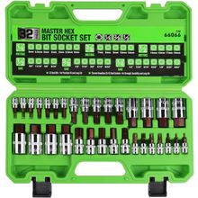 SWANLAKE 32 Piece Hex Bit Socket Set,Sae and Metric, 1/4'', 3/8', 1/2'' Drive So