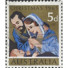 AUSTRALIA, CHRISTMAS, Nativity, gold & blue 1965, 5d, #5