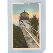 ME Rockland Lighthouse Postcard Owl's Head Lighthouse lighthouse_box1~303