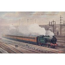 Great Northern Railway Suburb Train Antique Postcard