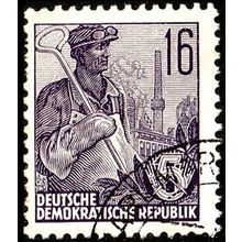 Germany 1953 DDR Five Year Plan 16Pfg Used. Stamp no K. Wolf
