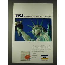 1989 VISA Card Ad - VISA as easy to use abroad as at home