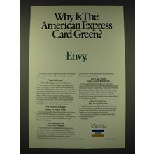 1989 VISA Card Ad - Why is the American Express card Green? Envy.