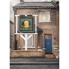 2.2 Kids Family DRUNK At Home Pub Sign UNIQUE London Photo Agency Art Postcard