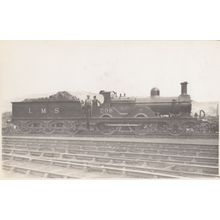 LMS No 208 With Driver Antique Real Photo Train Postcard