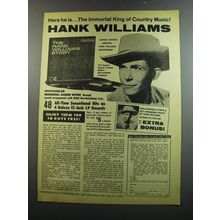 1972 Currier/Naste Hank Williams Memorial Album Advertisement