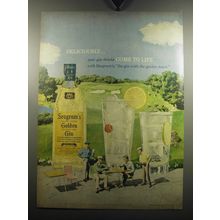 1957 Seagram's Golden Gin Ad - Deliciously.. your gin drinks come to life