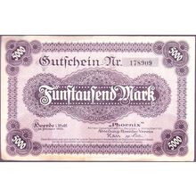 1923 Germany Banknote 5,000 Mark Notgeld Horde