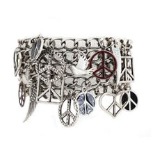 Multi Charm Chain Bracelets - BR-OB00205SBBLK