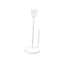 Whitewashed Cast Iron Fork and Spoon Kitchen Paper Towel Holder 15""