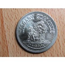 Canada 1974 Calgary Stamped - Salute to Aviation $1 Dollar Coin