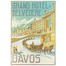 Grand Hotel Belvedere Davos Switzerland Poster Advertising Postcard
