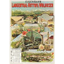 Eisenbahn Langenthal Huttwil Wolhusen Swiss 1901 Timetable Railway Postcard