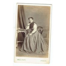 Victorian cdv photo young lady seated Wisbech photographer