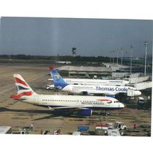 AIRBUS A319 AIRCRAFT BRITISH AIRWAYS. AT BRUSSELLS AIRPORT CARD NO W 131