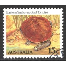 AUSTRALIA 1982: REPTILES & AMPHIBIANS - 15c SNAKE-NECKED TORTOISE USED (G5)