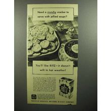 1945 Nabisco Ritz Crackers Ad - Crunchy