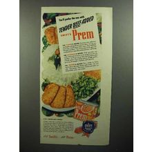 1945 Swift's Prem Meat Ad - Tender Beef Added