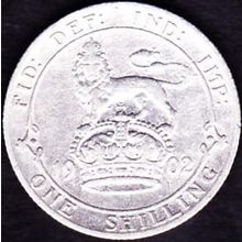 1902 Great Britain 1 Shilling Silver Coin