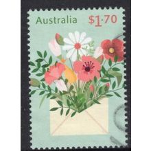 2025 CHERISHED CELEBRATIONS, FLOWERS & ENVELOPE, USED SHEET PERF STAMP 426/7