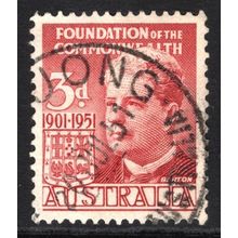 AUSTRALIA 1951: 50th ANNIVERSARY OF FEDERATION - 3d BARTON USED (G1)