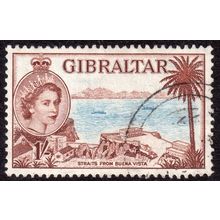 GIBRALTAR Sg154 1s Pale Blue Red-Brown F/Used (G155)