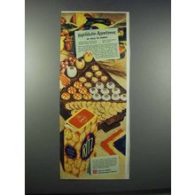 1945 Nabisco Ritz Crackers Ad - Highfalutin Appetizers