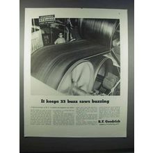 1946 B.F. Goodrich Rubber Belts Ad - Buzz Saws Buzzing