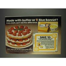 1982 Blue Bonnet Margarine Ad - Made with Butter?