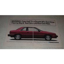 1989 Plymouth Sundance Car Ad - Warning: Over Half the people who test drive