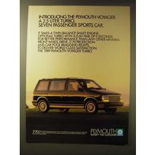 1989 Plymouth Voyager Turbo Ad - Introducing the Plymouth Voyager