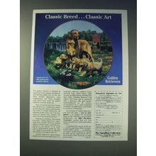 1989 The Hamilton Collection Golden Retreivers Plate Ad - Classic Breed