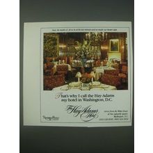 1989 The Hay-Adams Hotel Ad - That's why I call the Hay-Adams