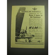 1948 KLM Royal Dutch Airlines Ad - Summer air schedules