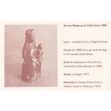 Sussex 1973 Police Policeman Hoard Madonna & Child Postcard