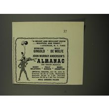 1953 Almanac Musical Ad - A bright and brilliant show ..beautiful and funny