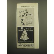 1959 Warner Bros. Records Ad - Great Greeley 22 Christmas Best Loved Piano