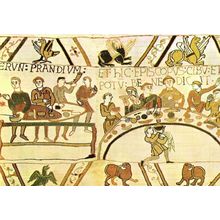 Tapisserie De Bayeux William Banqueting With Bishop Odon & Barons Postcard